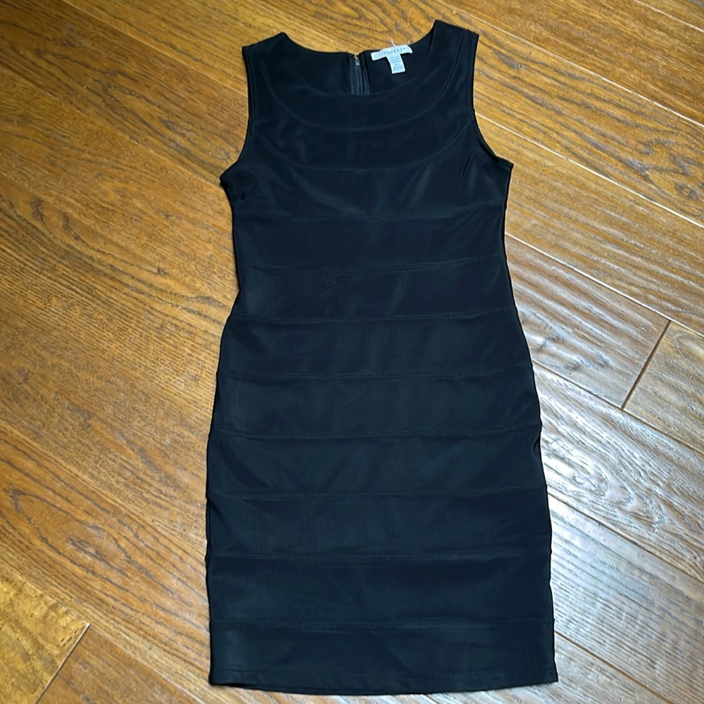 Poetry Black Sleeveless Bandage Mini Dress